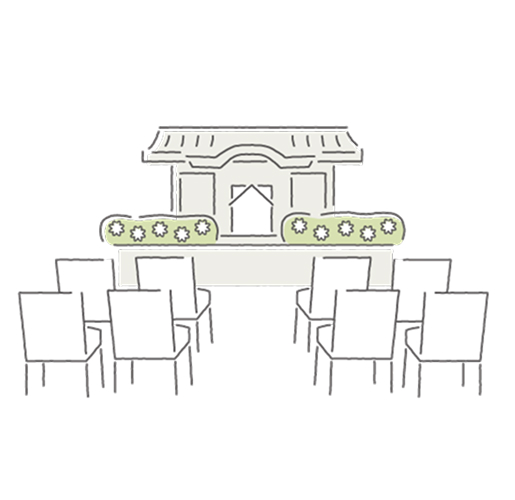 熊谷市小さい葬儀受付センターの火葬式会場に並んだ椅子と祭壇、熊谷市 直葬向けの簡素な別れ場面
